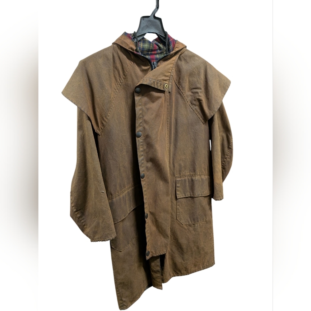 Vintage Authentic Outback Trading Company Waterproof Oilskin Long Coat Med 34"